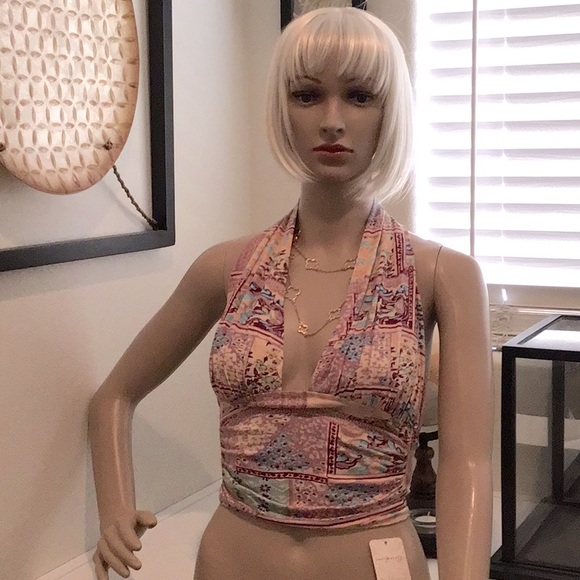 Free People Liliac Combo Halter Top sz S - Picture 4 of 11